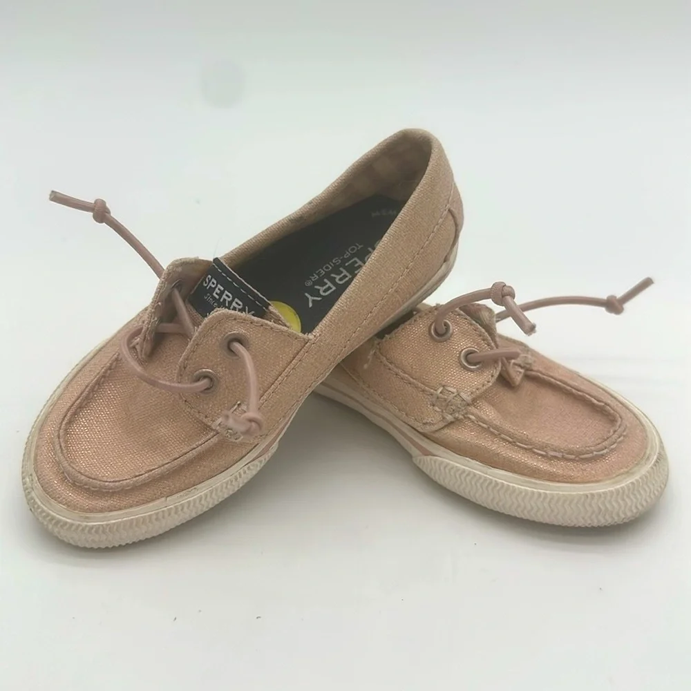 Sperry Lounge Away Jr Blush Pink Metallic Toddler Boat Shoes Size 9M